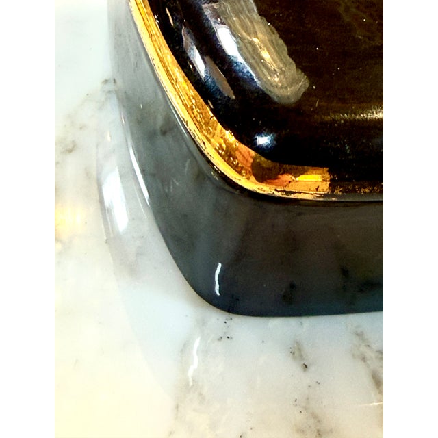 Ivory Gucci Ceramic Lidded Box With Gilt, Italy 1980s For Sale - Image 8 of 8