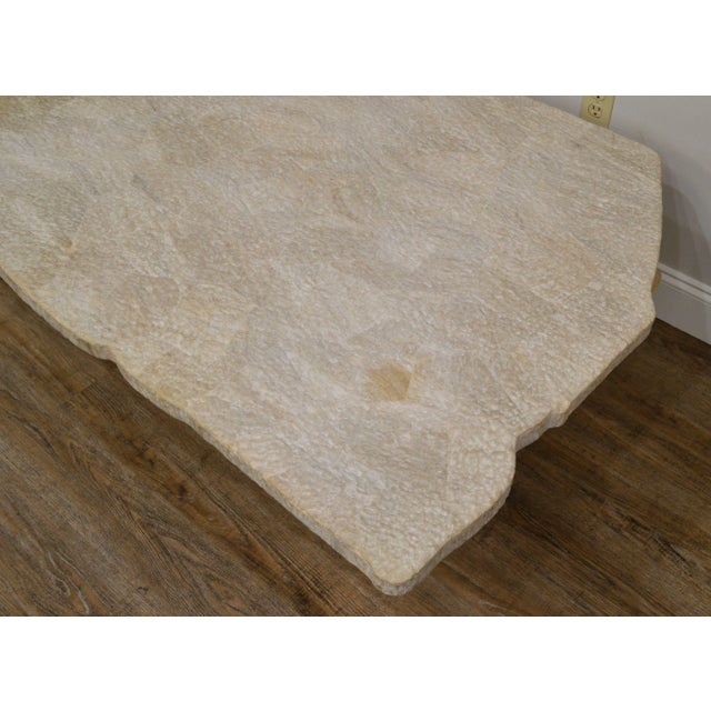 Almond Faux Branch Large Stone Top Coffee Table For Sale - Image 8 of 13