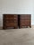 Pair of Georgian bachelor chests or nightstands. Each chest features four graduated drawers with original brass hardware,...