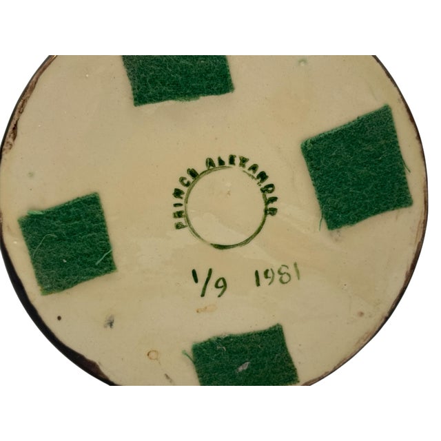 Pair of Limited Edition Asparagus Form Studio Ceramic Candlesticks by Prince Alexander 1981 (1/9) For Sale - Image 10 of 11