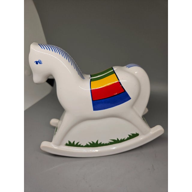 Mid-Century Modern Vintage Waechtersbach Rocking Horse Ceramic Piggie Piggy Coin Bank Germany For Sale - Image 3 of 5
