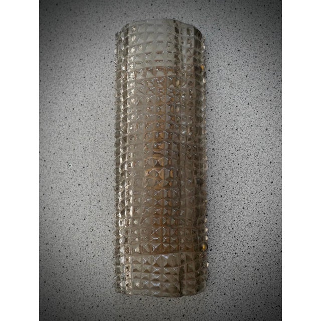 Gold Art Deco Style Golden and Smoky Murano Glass Color and Brass Wall Sconce, 2000s For Sale - Image 8 of 10