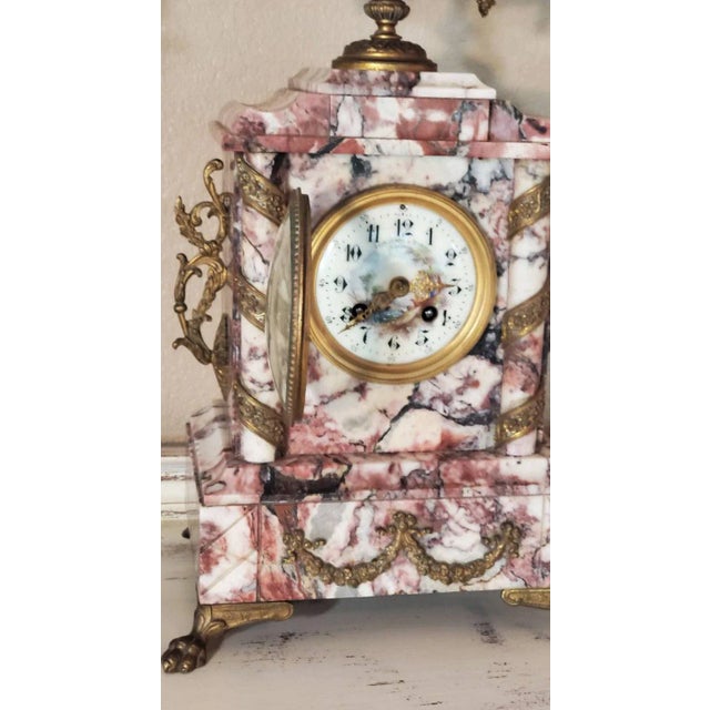 19th Century Parisian Mantel Set - 3 Pieces For Sale - Image 4 of 11