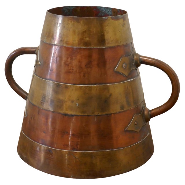 French Conical Copper and Brass Banded Measure, 1850 For Sale