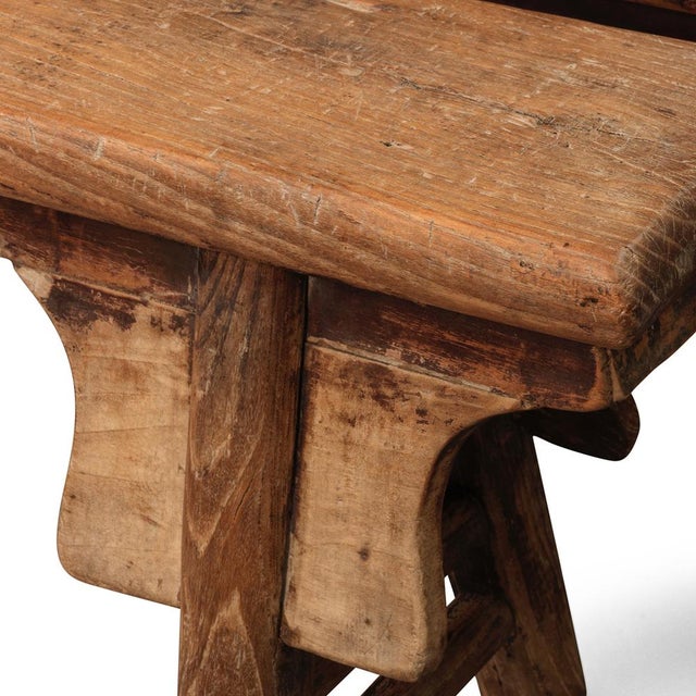 Set of Narrow Elm Benches For Sale - Image 5 of 7