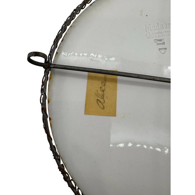 Antique German Art Deco Porcelain Round Trivet Tile For Sale In Indianapolis - Image 6 of 11