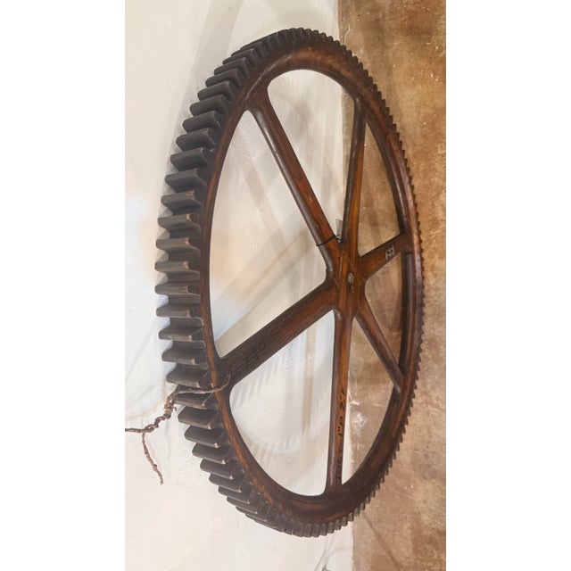 Large Antique Wooden Cog Gear For Sale - Image 9 of 12