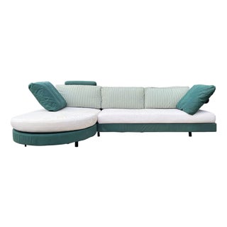 1980s B&b Italia Antonio Citterio Sity "Baisity" Sofa Sectional in Green and Eggshell-- 2 PCSB For Sale