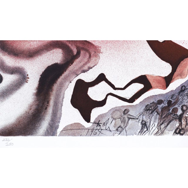 Salvador Dalí Salvador Dalí "Yea, Though I Walk..." From "Aliyah" Signed 1968 Lithograph Print For Sale - Image 4 of 4