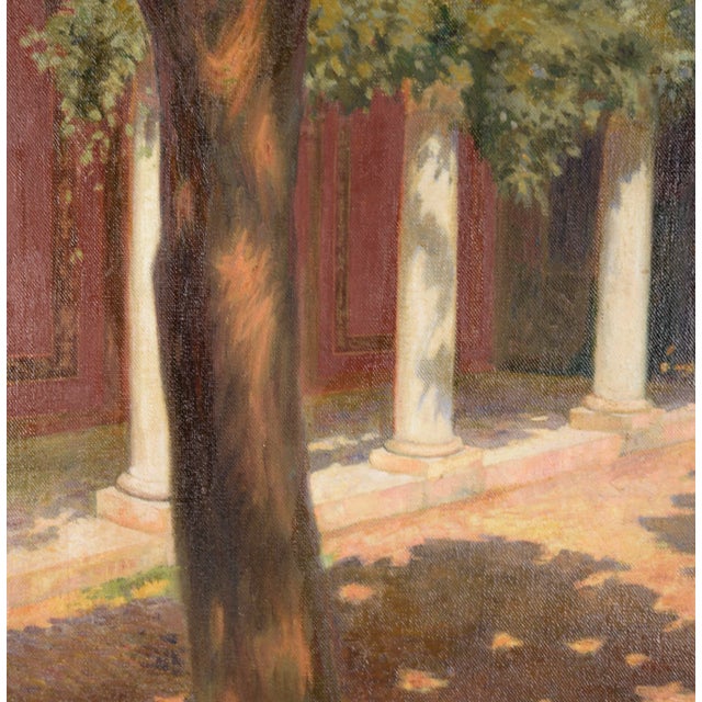 1900 - 1909 Circa 1900 Courtyard Interior Oil Painting by H. Von Der Planitz, Framed For Sale - Image 5 of 8