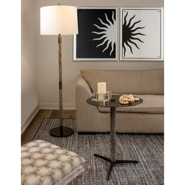 Port 68 Tivoli Marble Gray/Bronze Drinks Table For Sale - Image 4 of 7