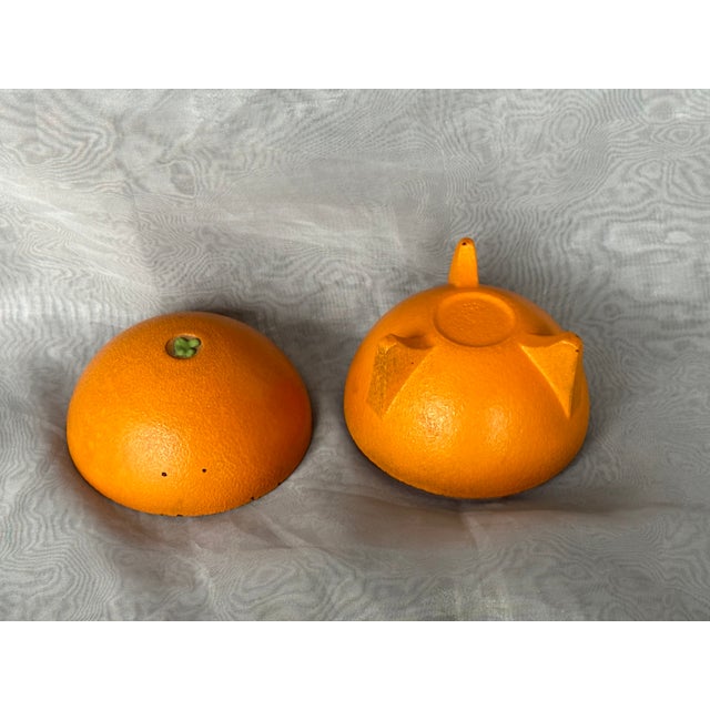 Orange Art Deco Glass Orange Fruit Shaped Perfume Box For Sale - Image 8 of 11