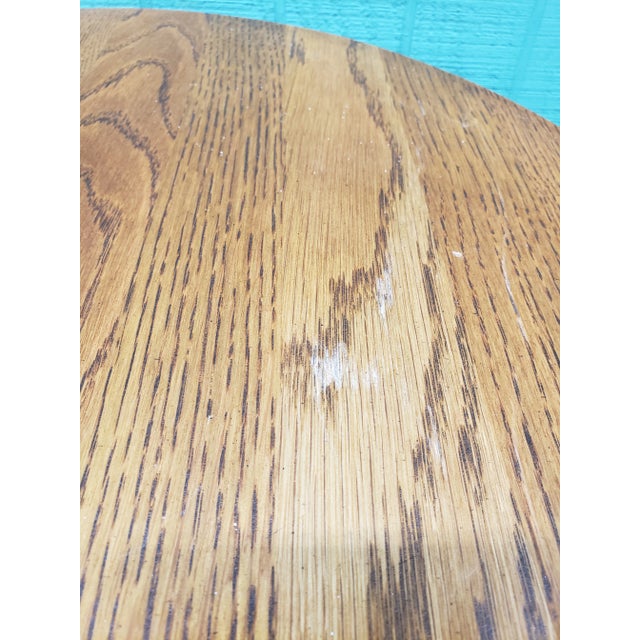 Late 20th Century Traditional Style Solid Wood Oval End Table For Sale - Image 4 of 13