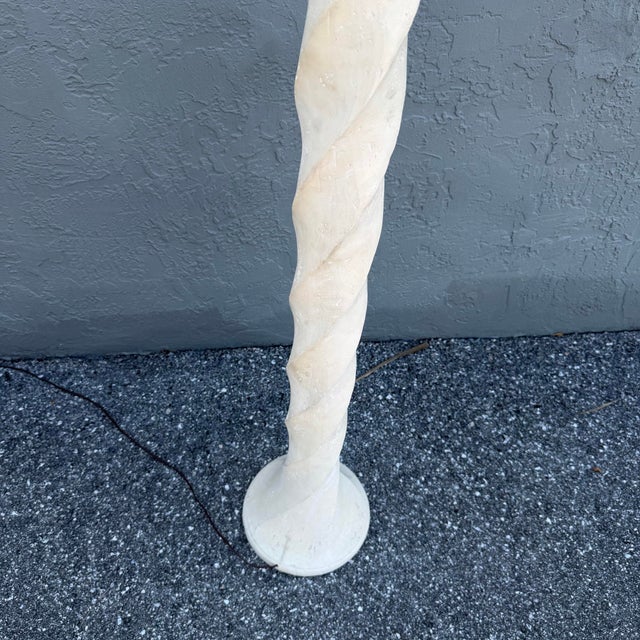 Sculpture Materials Postmodern Cream Twisted Plaster Floor Lamp For Sale - Image 7 of 8