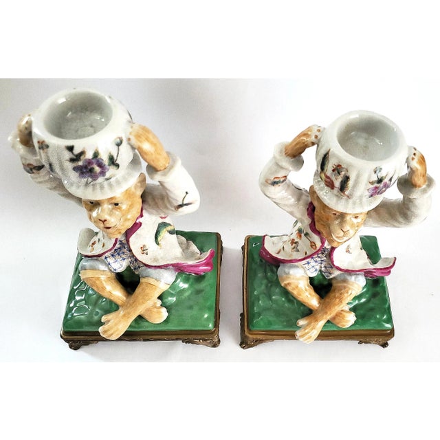 1970s Monkey Candlesticks Pair For Sale - Image 5 of 14