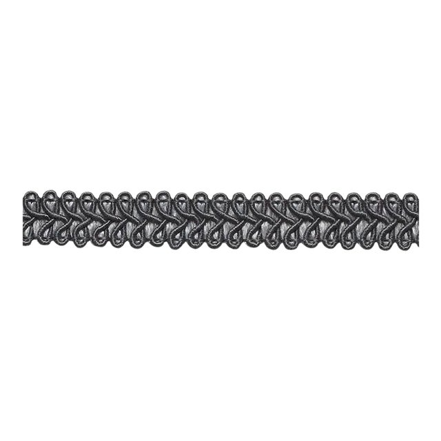Schumacher Astor Braid Indoor & Outdoor in Charcoal For Sale