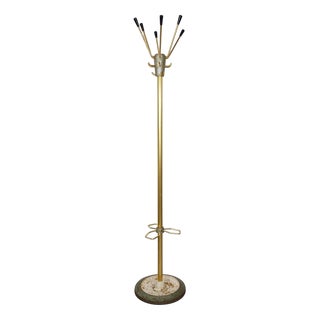 Vintage Coat Rack in Brass, Metal and Cast Iron, 1950s For Sale
