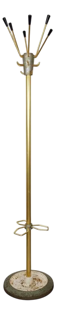Vintage Coat Rack in Brass, Metal and Cast Iron, 1950s