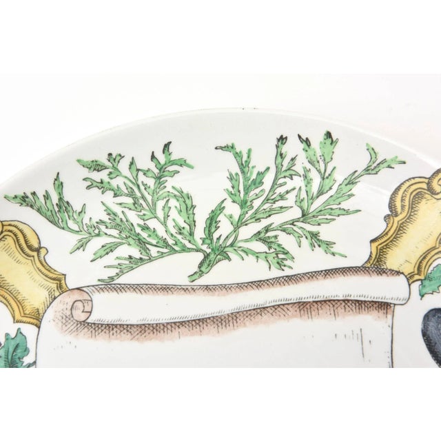 Orange Vintage Piero Fornasetti "Recipe" Porcelain Plates Set of 3, 1950's For Sale - Image 8 of 10