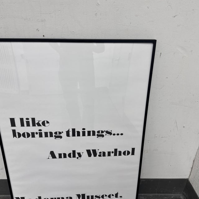 2010s Andy Warhol “I Like Boring Things” Exhibition Poster Print, Framed For Sale - Image 5 of 12