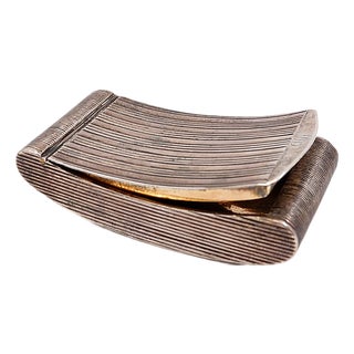 Curved Pocket Snuffbox in Ribbed Silver Gilt, 1890s For Sale
