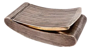 Curved Pocket Snuffbox in Ribbed Silver Gilt, 1890s