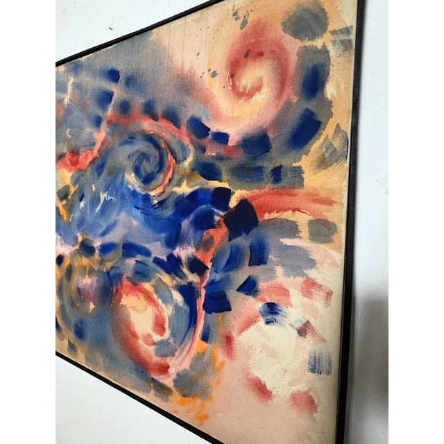 A motion filled stain painting signed Gladys Benoit, ca. 1970s.