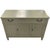 A painted wooden sideboard in a soft sage or muted green finish with a clean, classic silhouette. It features two top...