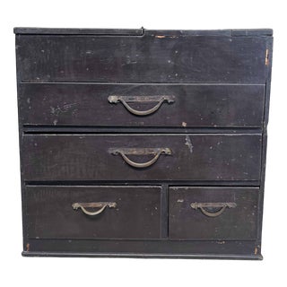 Haribako Taisho Meiji Era Sewing Box, Japan For Sale