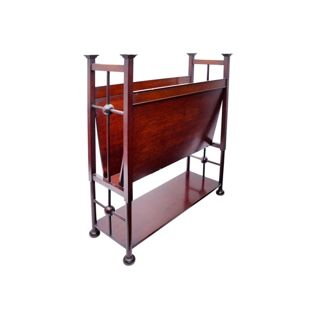 Vintage British Arts and Crafts Magazine Rack from Liberty's of London, 1920s For Sale - Image 4 of 5