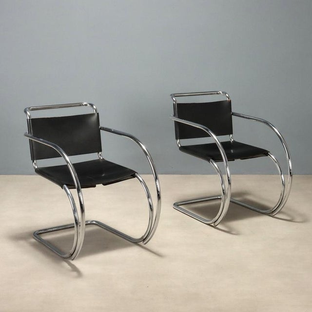 Vintage MR 20 Armchair by Mies Van Der Rohe, 1970s For Sale - Image 9 of 9