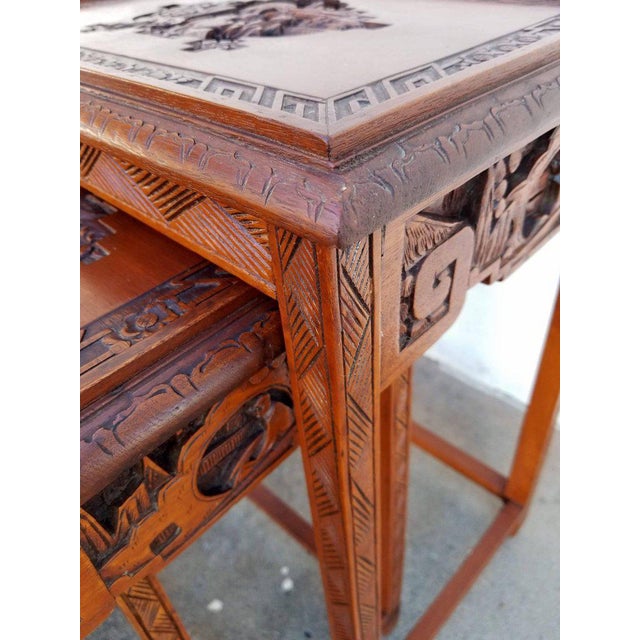 Carved Chinese Nesting Tables Set of 4 Chairish