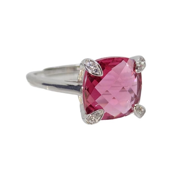 Solitaire ring, ruby ​​and cubic zirconia, 925 sterling silver, 21st century – Italy Beautiful ring set in 925 silver. The...