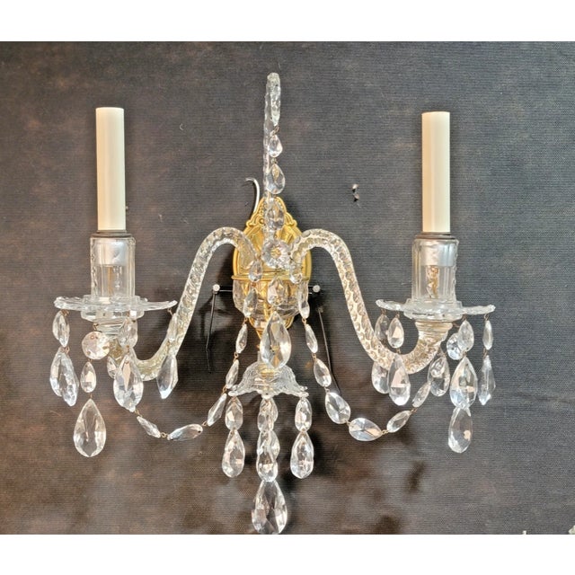 18thc British George III Museum Quality Cut Glass / Ormolu Wall Sconces - Set of 3 For Sale - Image 12 of 18