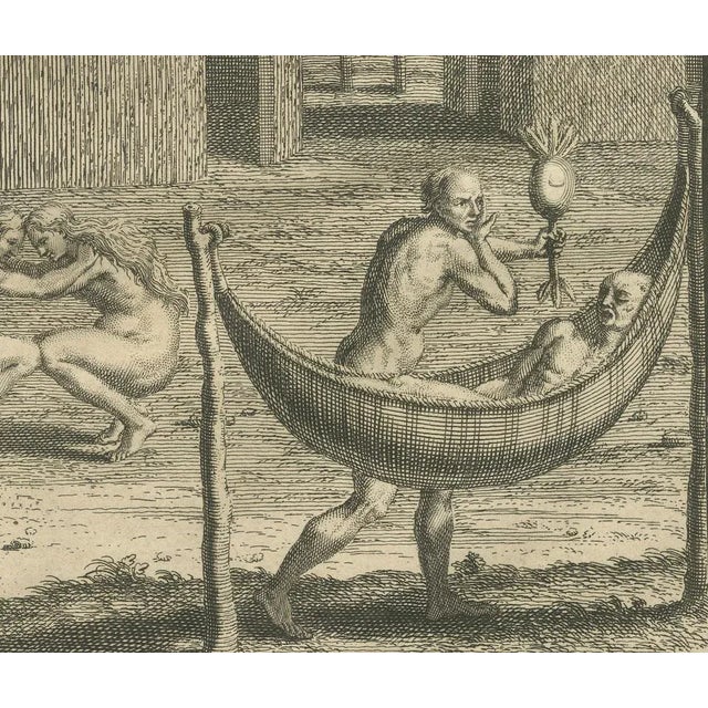 Title: Funeral Ceremonies of the Orinoco and Brazilian Indigenous Peoples, 1734 : This striking copperplate engraving,...