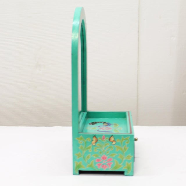 Hand Painted Mirror Jewelry Box For Sale In Fayetteville, AR - Image 6 of 8