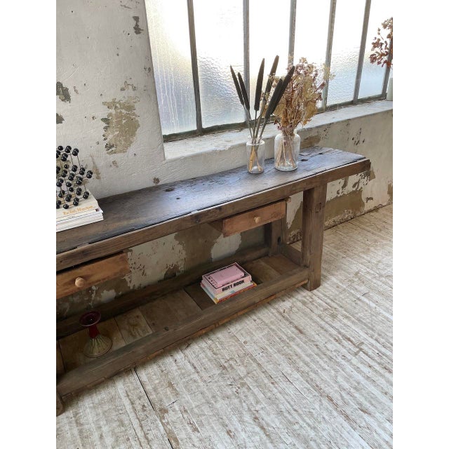 Oak Console Workbench, 1950s For Sale - Image 12 of 18