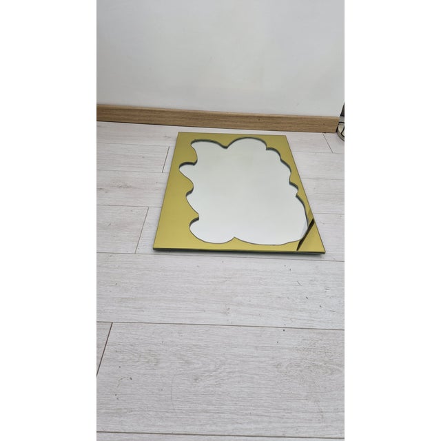 Mirror with Shaped Yellow Decoration, 1990s, in Very Good conditions. Designed 1990 to 1999