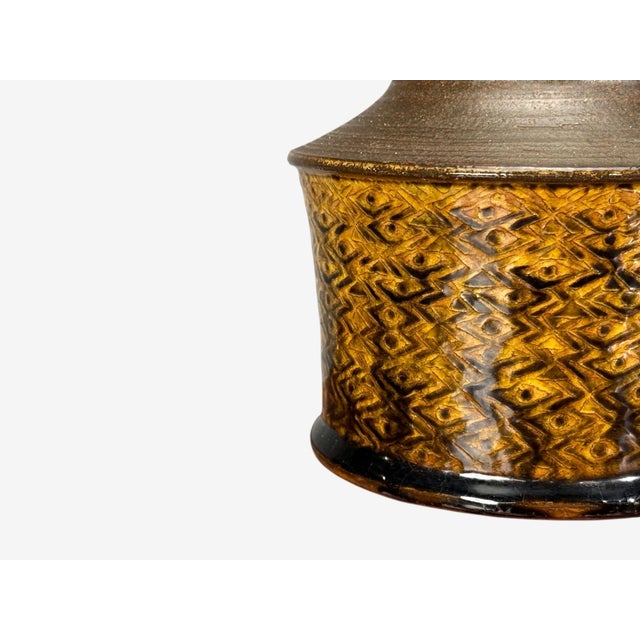 1960s Nils Kähler, Large Table Lamp, Brown Glazed Stoneware For Sale - Image 10 of 12