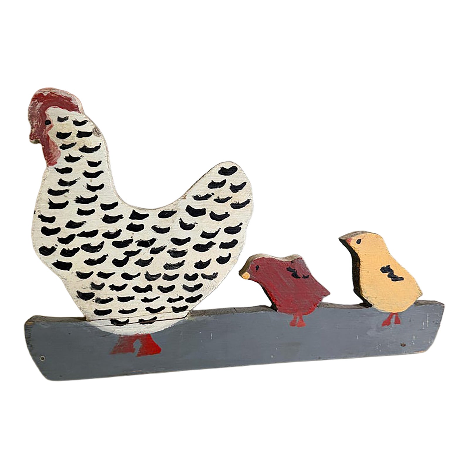 Pennsylvania Primitive Whimsy Hand Painted Chickens Folk Art Plymouth ...