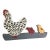 Pennsylvania Primitive Whimsy Hand Painted Chickens Folk Art Plymouth Barred Rocks For Sale