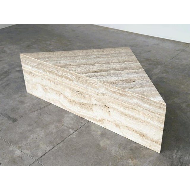 Contemporary Large Italian Brutalist Geometric Travertine Coffee Tables from Up & Up, Set of 2 For Sale - Image 3 of 16