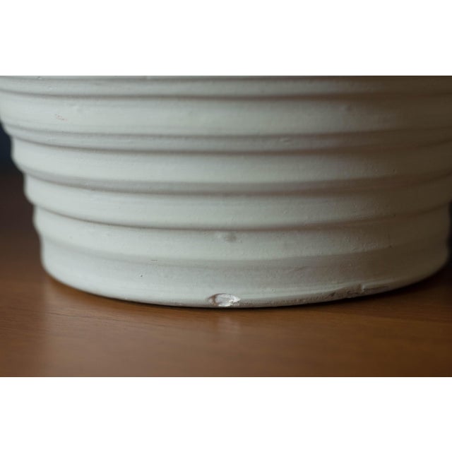 Vintage Pair of Textured Ivory Pottery Table Lamps For Sale - Image 12 of 12