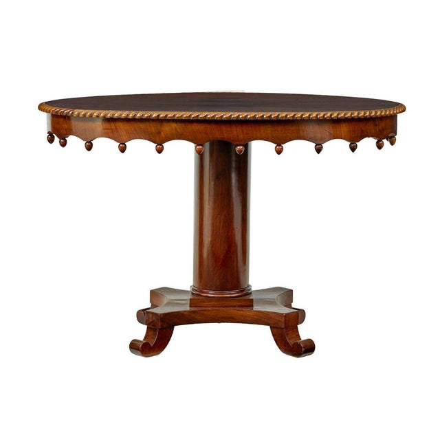 19th Century Flame Mahogany Oval Side Table, 1880s For Sale - Image 3 of 10