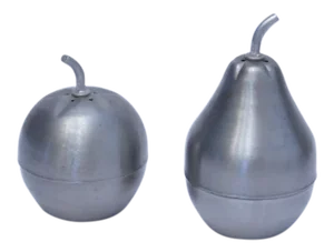 Vintage Pear & Apple Metal Salt & Pepper Shakers - A Pair