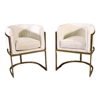 Mid Century Barrel Side Chairs- Pair For Sale
