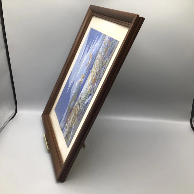 1960s "Ducks in Flight" Signed Impressionist Framed Painting For Sale - Image 5 of 13
