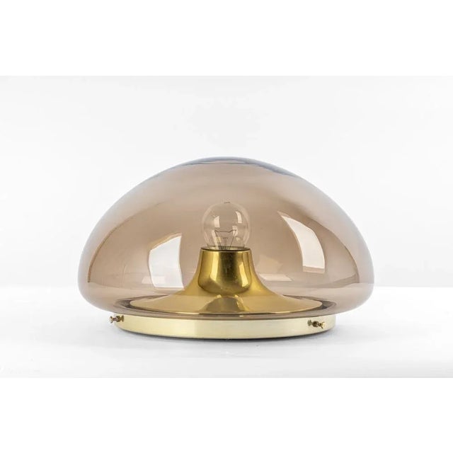 Mid-Century Smoked Glass Flushmount attributed to Limburg, Germany, 1970s For Sale - Image 3 of 11