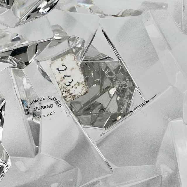 Faceted Murano Crystal Glass Candlesticks by Archimede Seguso, 1950s, Set of 2 For Sale - Image 13 of 14