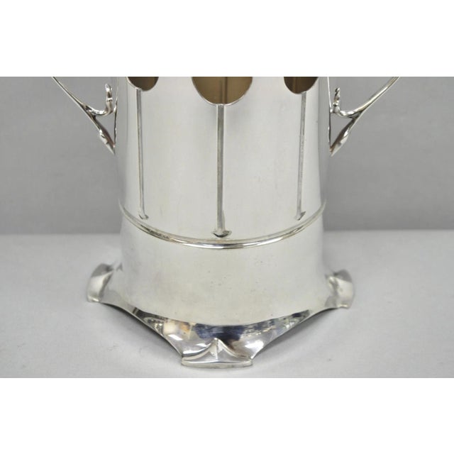 Roberts and Belk Art Nouveau Silver Plated Champagne Chiller Wine Bottle Coaster For Sale - Image 4 of 13